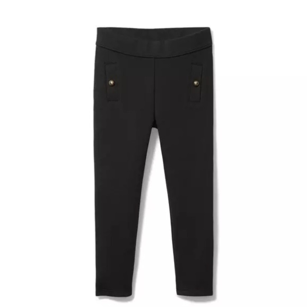 NWOT - Janie And Jack - Baby Girls Button Ponte Pant, Black (18-24M)